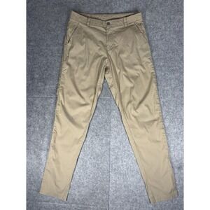 Lululemon ABC Slim Fit Warpstreme Pants Khaki Men's 32 Stretch Flat Brown Read